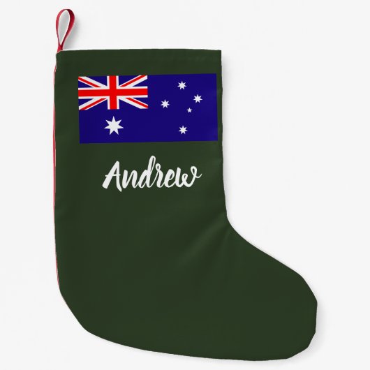 Gepersonaliseerde Australische vlag Kerstkous Kleine Kerstsok (Voorkant)