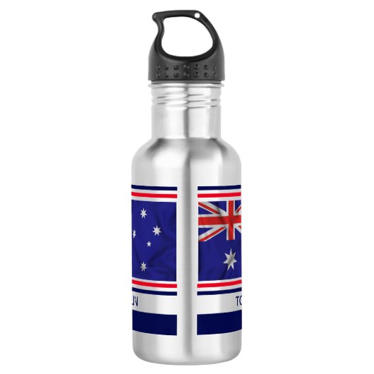 Gepersonaliseerde Australische vlag Waterfles (Achterkant)