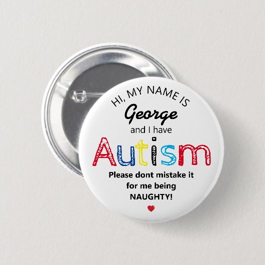 Gepersonaliseerde autisme Awardheid | Grappige ASS Ronde Button 5,7 Cm (Voorkant /achterkant)