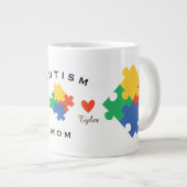 Gepersonaliseerde Autisme Moeder Grote Koffiekop (Voorkant rechts)