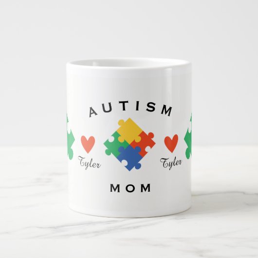 Gepersonaliseerde Autisme Moeder Grote Koffiekop (Voorkant)