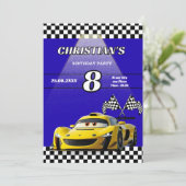 Gepersonaliseerde Auto Jongens Verjaardagsfeest Ui (Staand voorkant)