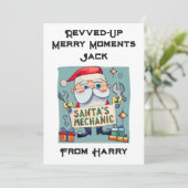 Gepersonaliseerde Auto Mechanic Christmas Kaart (Staand voorkant)