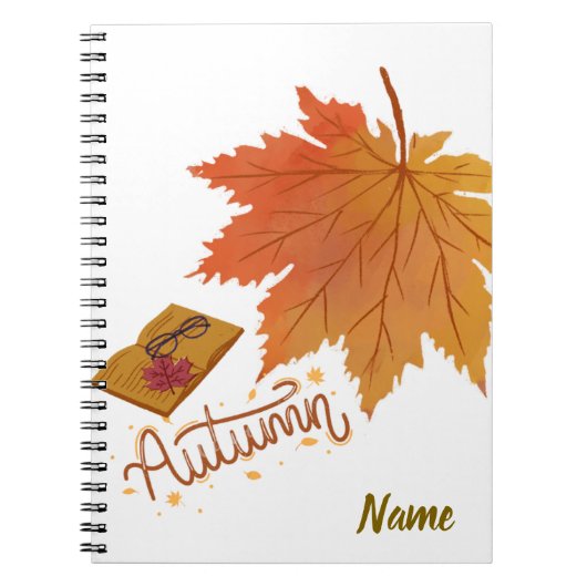 Gepersonaliseerde Autumn Leaf Notitieboek – Herfst (Voorkant)