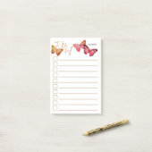 Gepersonaliseerde Autumn roze Butterfly om lijst t Post-it® Notes (Op bureau)