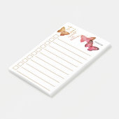 Gepersonaliseerde Autumn roze Butterfly om lijst t Post-it® Notes (Schuin)