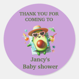 Gepersonaliseerde avocado Baby shower / Ronde Sticker