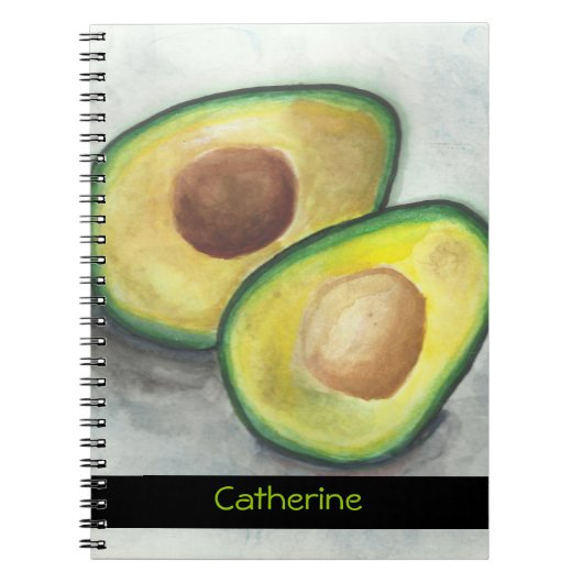 Gepersonaliseerde avocado in de Waterverf Notitieboek (Voorkant)
