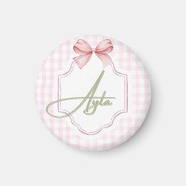 Gepersonaliseerde Ayla Baby Meisje Kwekerij Bow & Magneet