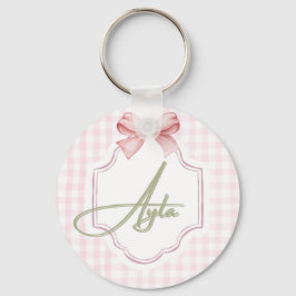 Gepersonaliseerde Ayla Baby Meisje Kwekerij Bow & Sleutelhanger