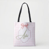 Gepersonaliseerde Ayla Baby Meisje Kwekerij Bow &  Tote Bag (Voorkant)