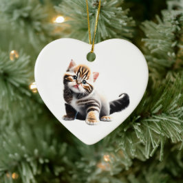 Gepersonaliseerde Aziatische Semi-Longhair Kitten Keramisch Ornament