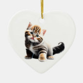 Gepersonaliseerde Aziatische Semi-Longhair Kitten Keramisch Ornament (Voorkant)