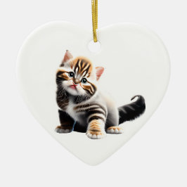 Gepersonaliseerde Aziatische Semi-Longhair Kitten Keramisch Ornament