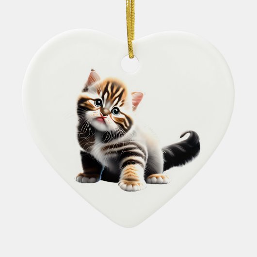 Gepersonaliseerde Aziatische Semi-Longhair Kitten Keramisch Ornament (Voorkant)