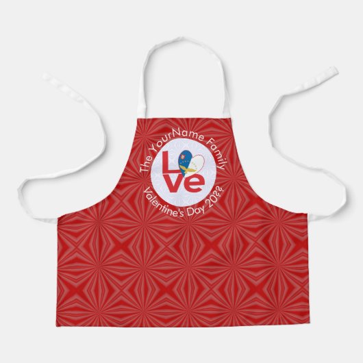 Gepersonaliseerde Azoren Rode LIEFDE Vlag  Schort (Voorkant)