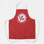 Gepersonaliseerde Azoren Rood LOVE Vlag Schort (Voorkant)