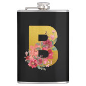 Gepersonaliseerde 'B' Monogram Gift voor Moeder Om Heupfles (Voorkant)