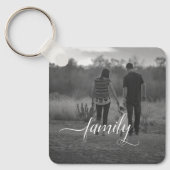 Gepersonaliseerde B&W 2 Foto Baby Sleutelhanger (Voorkant)