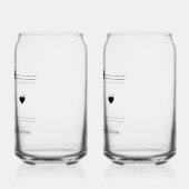 Gepersonaliseerde B&W 2 vogels & 3 harten Blikvorm Glas (Links)