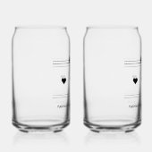 Gepersonaliseerde B&W 2 vogels & 3 harten Blikvorm Glas (Rechts)