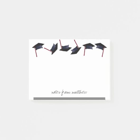 Gepersonaliseerde B&W afstudeerdopjes Gone Wild Post-it® Notes (Voorkant)