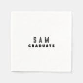 Gepersonaliseerde B/W afstudeerfeest Servet (Voorkant)