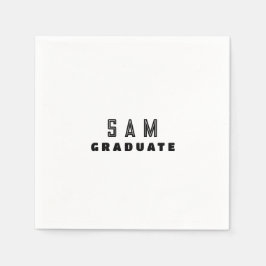 Gepersonaliseerde B/W afstudeerfeest Servet