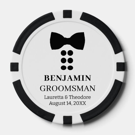 Gepersonaliseerde B&W bruiloft Poker Chips (Voorkant)