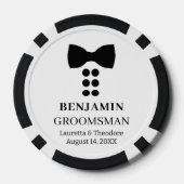 Gepersonaliseerde B&W bruiloft Poker Chips (Achterkant)