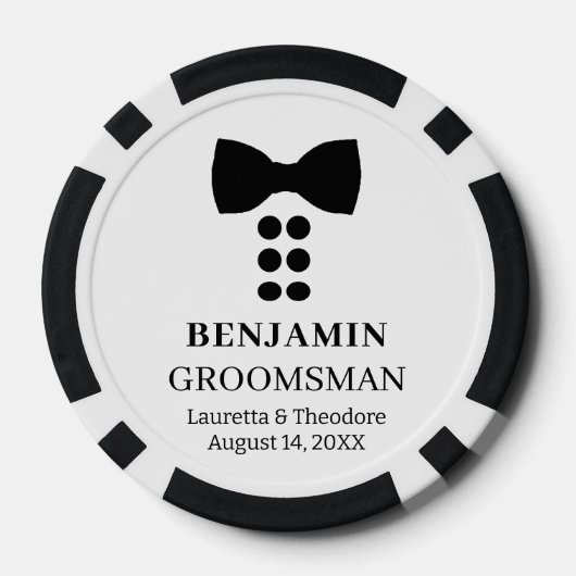 Gepersonaliseerde B&W bruiloft Poker Chips (Achterkant)