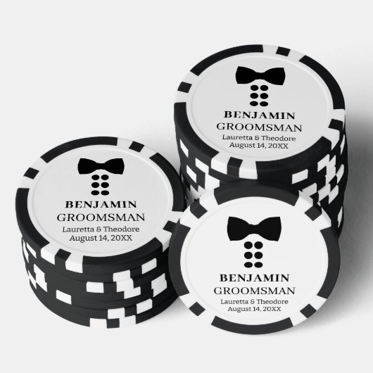 Gepersonaliseerde B&W bruiloft Poker Chips (Opstapeling)