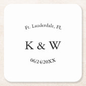 Gepersonaliseerde B & W Kartonnen Onderzetters (Voorkant)