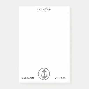 Gepersonaliseerde B&W Marine Anchor Design Post-it® Notes