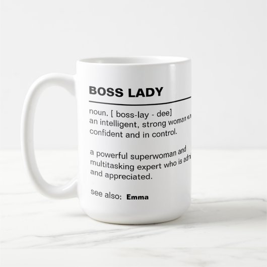 Gepersonaliseerde baas dame mok - Cadeaus voor baa (Links)