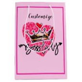 Gepersonaliseerde baas Lady Pink Medium Cadeauzakje (Voorkant)