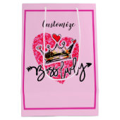 Gepersonaliseerde baas Lady Pink Medium Cadeauzakje (Achterkant)