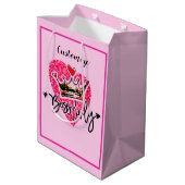 Gepersonaliseerde baas Lady Pink Medium Cadeauzakje (Achterkant Gekanteld)