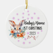 Gepersonaliseerde Baby 1e kerstversiering Keramisch Ornament (Voorkant)