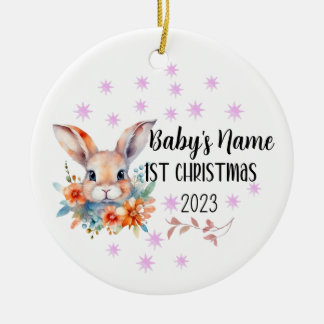 Gepersonaliseerde Baby 1e kerstversiering Keramisch Ornament