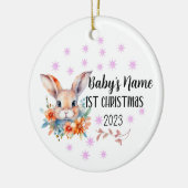 Gepersonaliseerde Baby 1e kerstversiering Keramisch Ornament (Links)