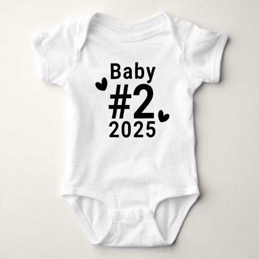 Gepersonaliseerde Baby #2 Zwangerschapsaankondigin Romper (Voorkant)