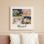 Gepersonaliseerde Baby 4 Foto-collage voor ongebru Canvas Afdruk<br><div class="desc">Gemakkelijk fotomalplaatje om uw kostbare foto's toe te voegen en kan ook met uw geboortedatum en gewenst woord personaliseren.</div>