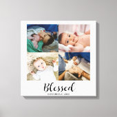 Gepersonaliseerde Baby 4 Foto-collage voor ongebru Canvas Afdruk (Voorkant)