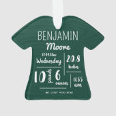 Gepersonaliseerde Baby aankondiging start kerst Ornament (achterkant)