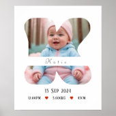Gepersonaliseerde Baby Alfabet Letter - K - Poster (Voorkant)