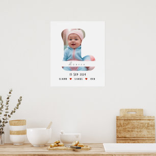 Gepersonaliseerde Baby Alfabet Letter - L - Poster