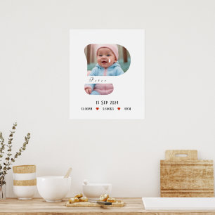 Gepersonaliseerde Baby Alfabet Letter - P - Poster