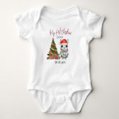 Gepersonaliseerde baby alpaca lama Eerste Kerstmis Romper (Voorkant)