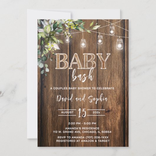 Gepersonaliseerde Baby Bash Shower Kaart (Voorkant)